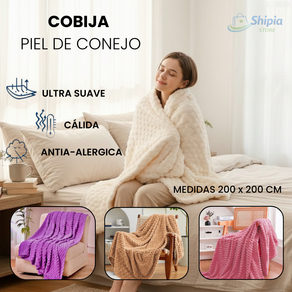 COBIJA PIEL DE CONEJO